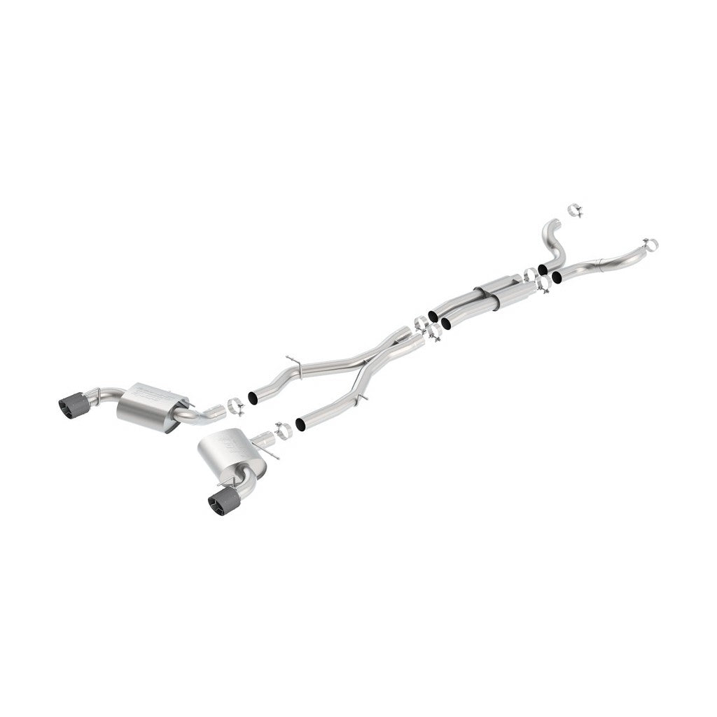 BORLA 140689CF Вихлопна система Cat-Back "S-Type", для використання з довгими колекторами, 3" S RD RL AC 4.5" RD x 5.75" CHEVROLET CAMARO V8 6.2L V8 AT / MT Photo-0 