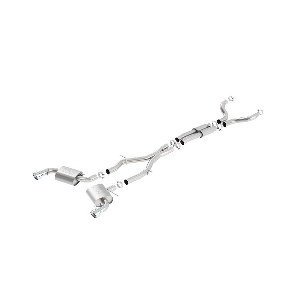 BORLA 140690 Вихлопна система Cat-Back "ATAK", для використання з довгими колекторами, 3" S RD RL AC 4.5" RD x 5.75" CHEVROLET CAMARO V8 6.2L V8 AT/MT Photo-0 