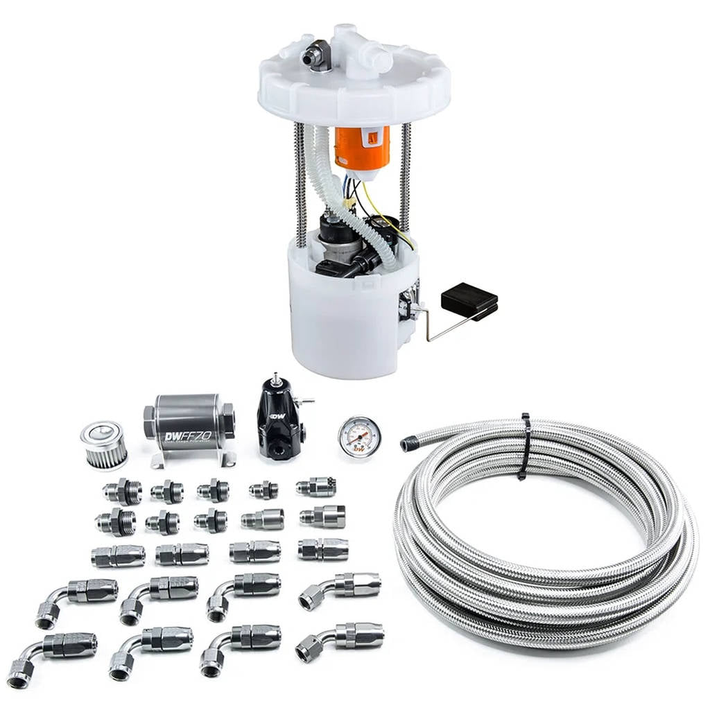DEATSCHWERKS 9-401-607-7041 Модуль насоса DW400 + комплект для повернення SS CPE для 8-го покоління 2006-11 HONDA Civic Si K20 Photo-0 