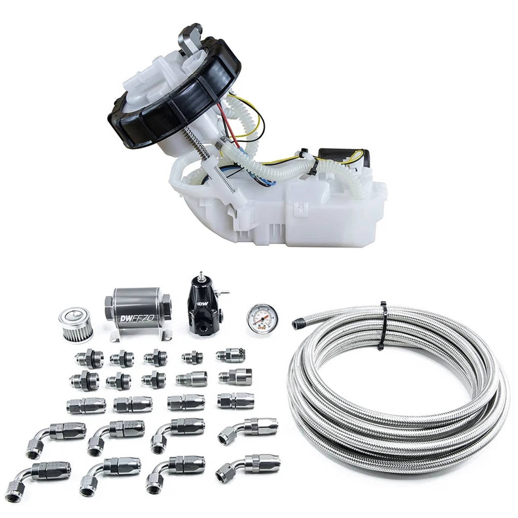 DEATSCHWERKS 9-401-607-7040 Модуль насоса DW400 + комплект для повернення SS CPE для 7-го покоління 2001-05 HONDA Civic/ACURA RSX Photo-0 