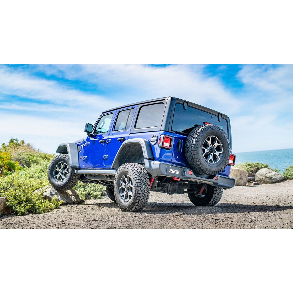 BORLA 140822 Вихлопна система Cat-Back Touring, 2.75" (наконечник загорнутий донизу 2.75") для JEEP Wrangler 2.0L (JLU) 2018- Photo-1 