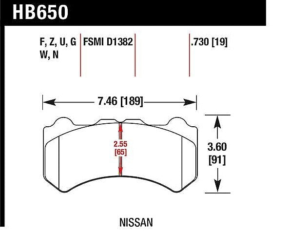 HAWK HB650F.730 Гальмівні колодки передні для NISSAN GT-R R35 2009+ Photo-4 