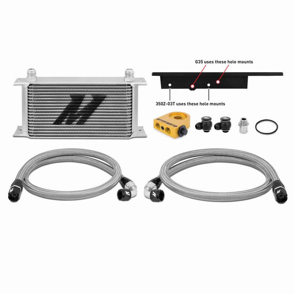 MISHIMOTO MMOC-350Z-03 Комплект масляного радіатора для NISSAN Z33 350Z (Сріблясте ядро з термостатом) Photo-2 