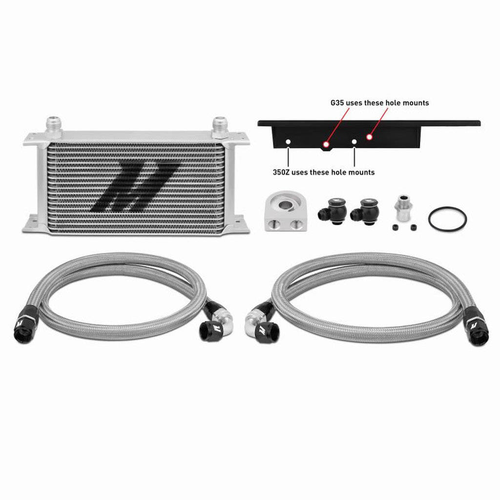 MISHIMOTO MMOC-350Z-03 Комплект масляного радіатора для NISSAN Z33 350Z (Сріблясте ядро з термостатом) Photo-13 