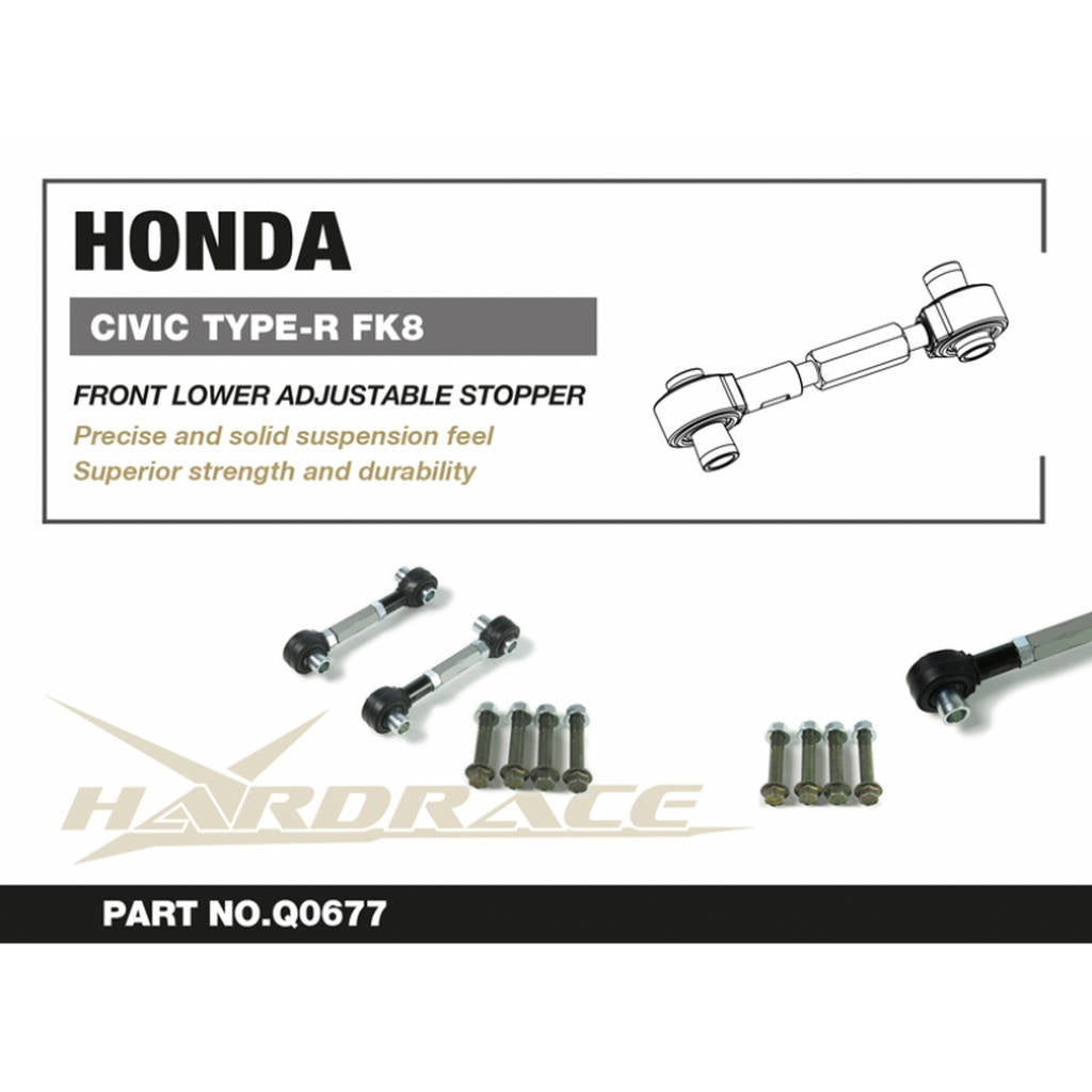 HARDRACE Q0677 Передній нижній регульований стопер HONDA CIVIC '17- FK8 TYPE-R Photo-1 