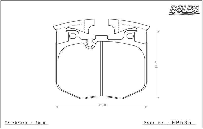 ENDLESS EP535MA45B Гальмівні колодки передні для TOYOTA Supra A90 3L DB42 (RZ) (Japanese cars) Photo-0 