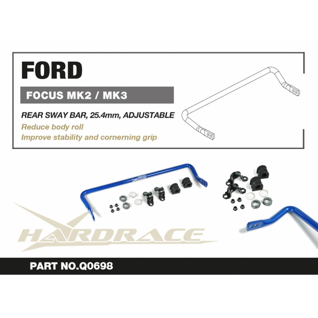 HARDRACE Q0698 Задній стабілізатор поперечної стійкості, 25.4mm 13 шт для FORD FOCUS MK2 '04-11(NON-RS)/FOCUS MK3 12 Photo-1 