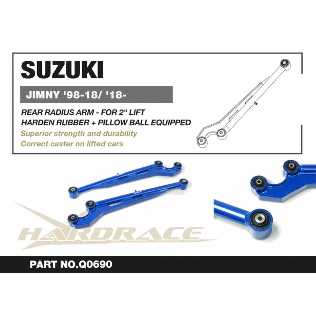 HARDRACE Q0690 Задній радіусний важіль 2 шт для SUZUKI JIMNY '98-18/ '18- Photo-1 