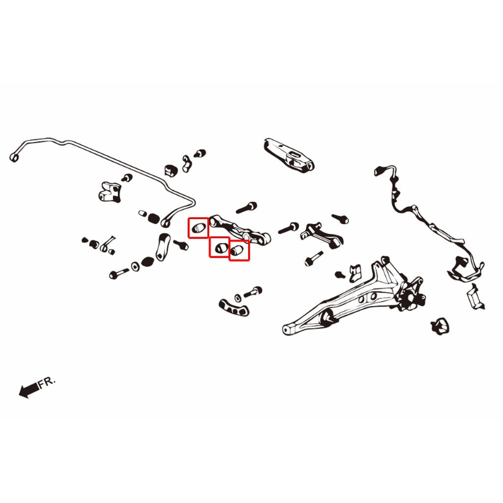 HARDRACE 6413 Втулка заднього нижнього важеля 6 шт для HONDA DC2/RS/LS/SE/GS/GS-R Photo-1 