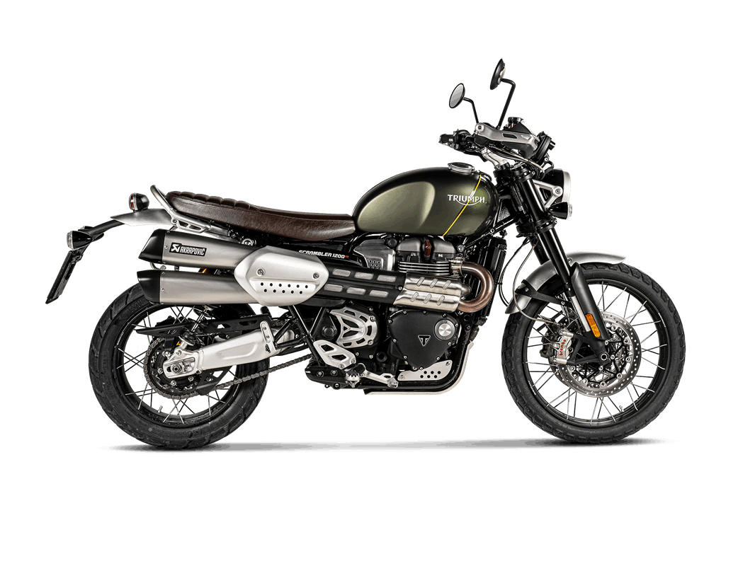 AKRAPOVIC S-T12SO3-HCQT Вихлопна система Slip-On Line (Titanium) Triumph Scrambler 1200 2019 - 2021 Photo-1 