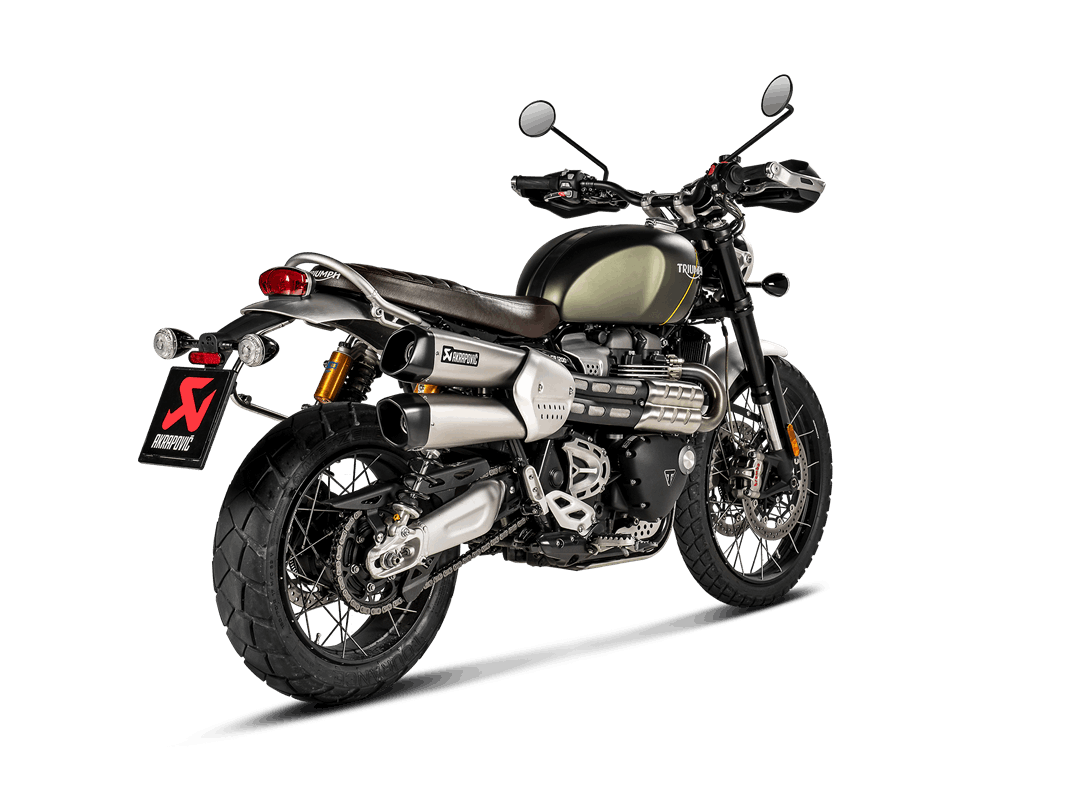 AKRAPOVIC S-T12SO3-HCQT Вихлопна система Slip-On Line (Titanium) Triumph Scrambler 1200 2019 - 2021 Photo-3 