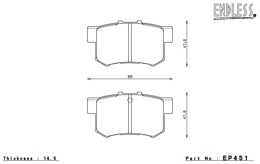 ENDLESS EP451MA45B Гальмівні колодки задні для HONDA S2000 (00-09) Photo-1 