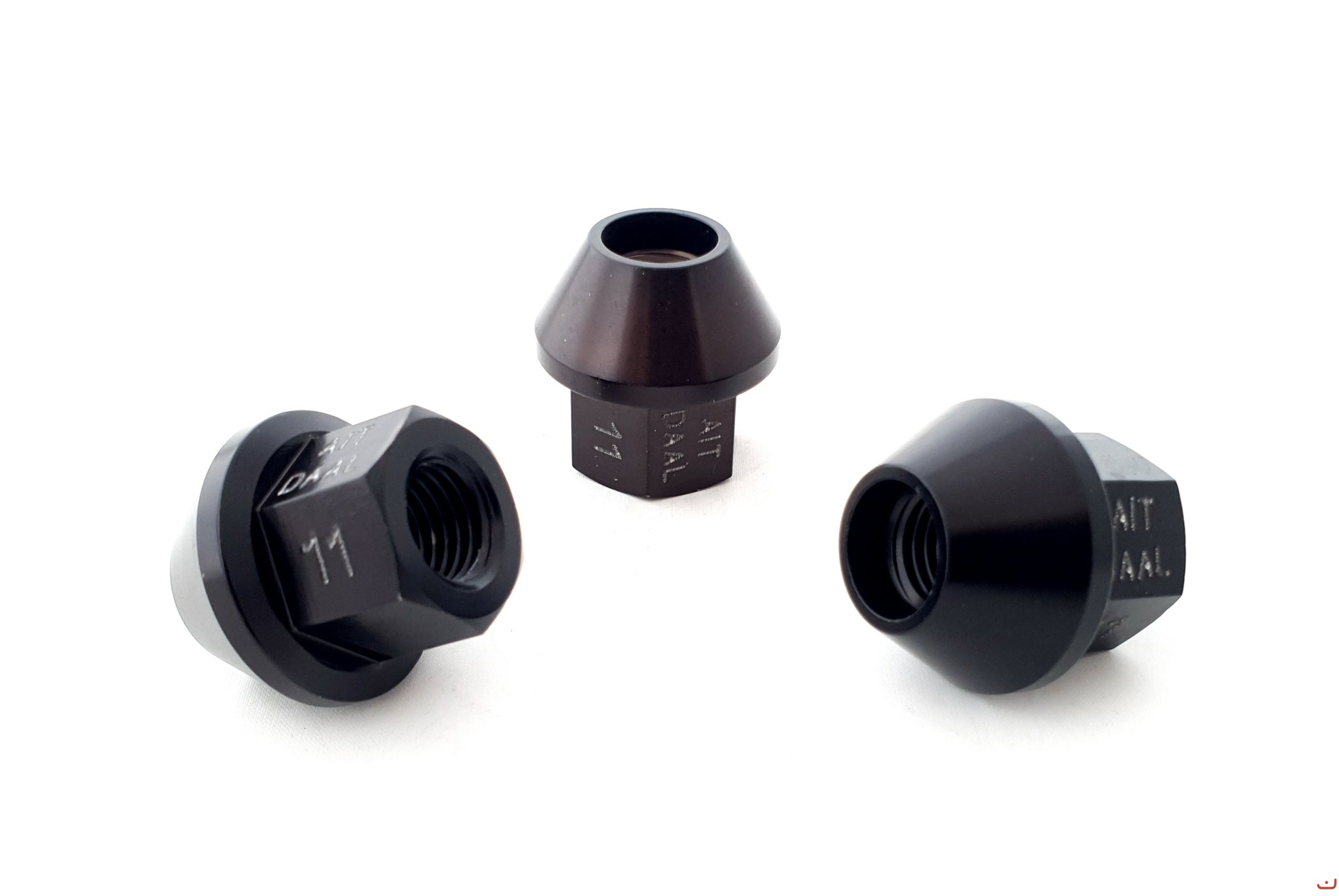 A.I.TECH AIT-DAAL11 Гайка з алюмінію Ergal 7075 12X1,5, ex 19mm o.d. 28, конічна, повна довжина 27mm, Чорний Photo-0 