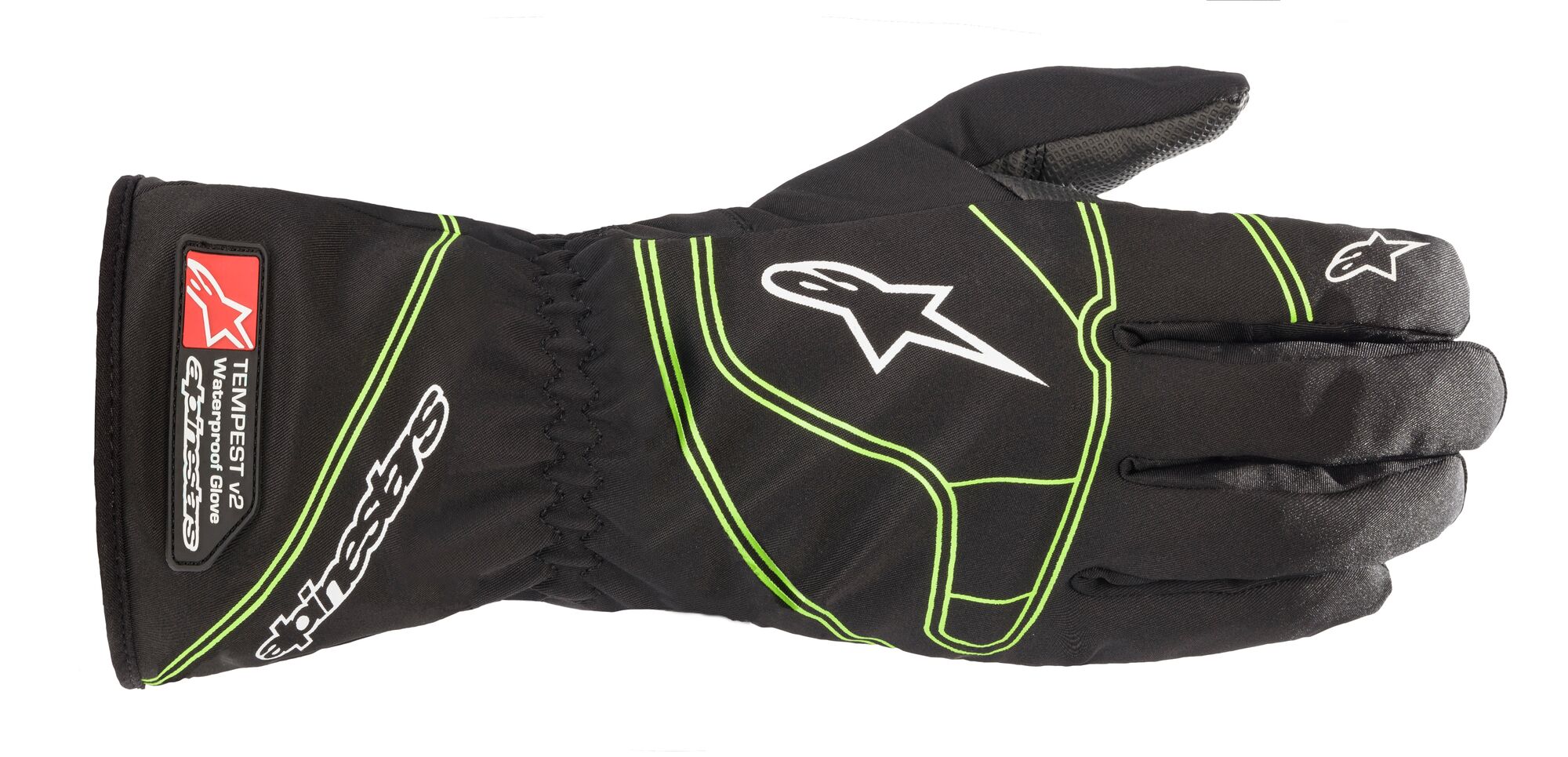 ALPINESTARS 3542321_167_XL Рукавички дощові для картингу дитячі TEMPEST v2 WP, чорний/флюор. зелений, Розмір XL Photo-0 