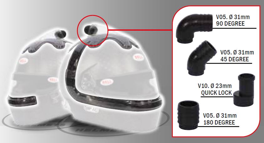 BELL 2070204 Верхній/ бічний повітрозабірник 10 отворів для HP5/ HP7/ HP77/ RS7, V05, прозорий, 180 градусів Photo-0 