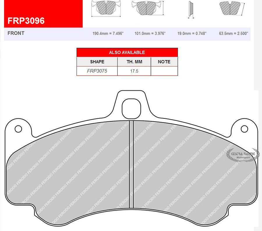 FERODO FRP3096ZB Колодки перед для PORSCHE 996 GT2 / GT3 / 997 Turbo Photo-0 