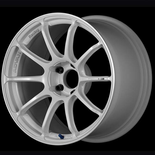 ADVAN YA38F48EWMR колісний диск V3700 RSIII 18x7.5 ET48 5-114. 3 RACING WHITE METALLIC & RING Photo-0 