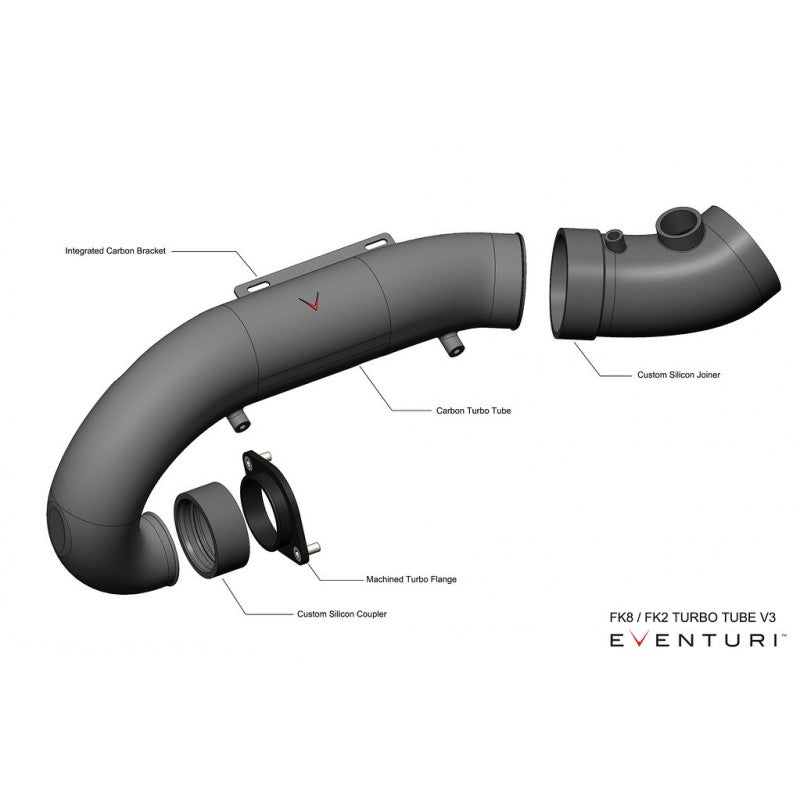 EVENTURI EVE-FK2V3-CF-CHG Труба впуску повітря з карбону V3 для HONDA Civic Type R (FK2) 2015-2017 Photo-1 