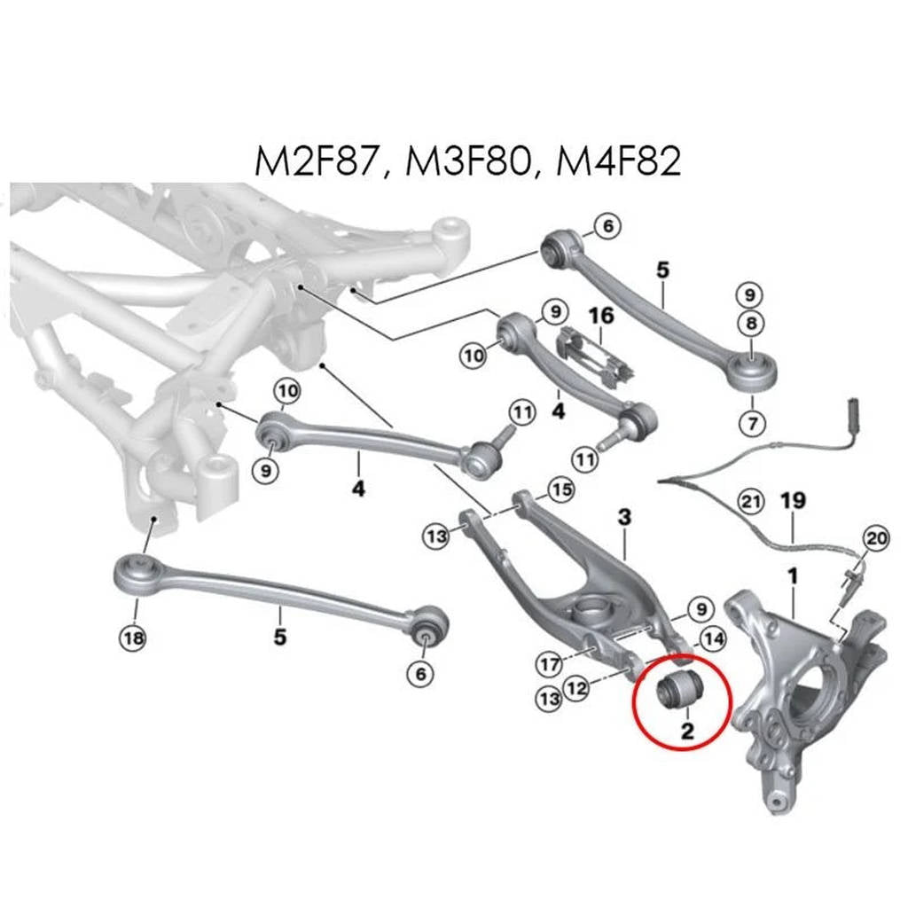 MILLWAY 90474 Ексцентричні сайлентблоки заднього важеля для BMW 1M (E82) / M3 (E90 / E92 / E93) / M2 (F87) / M3 (F80) / M4 (F82) Photo-1 
