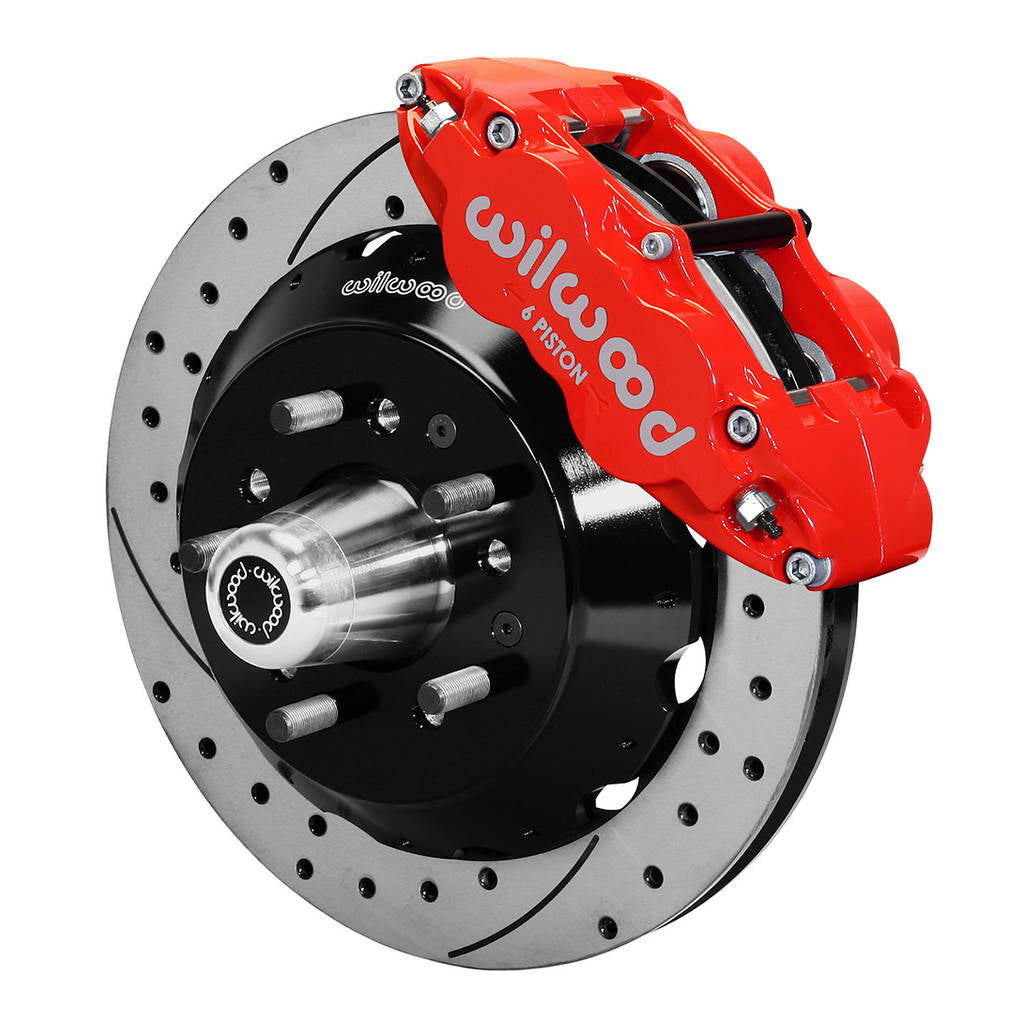 WILWOOD 140-10284-DR Комплект передніх гальм FNSL6R14.00" з перфорацією, червоні Photo-0 