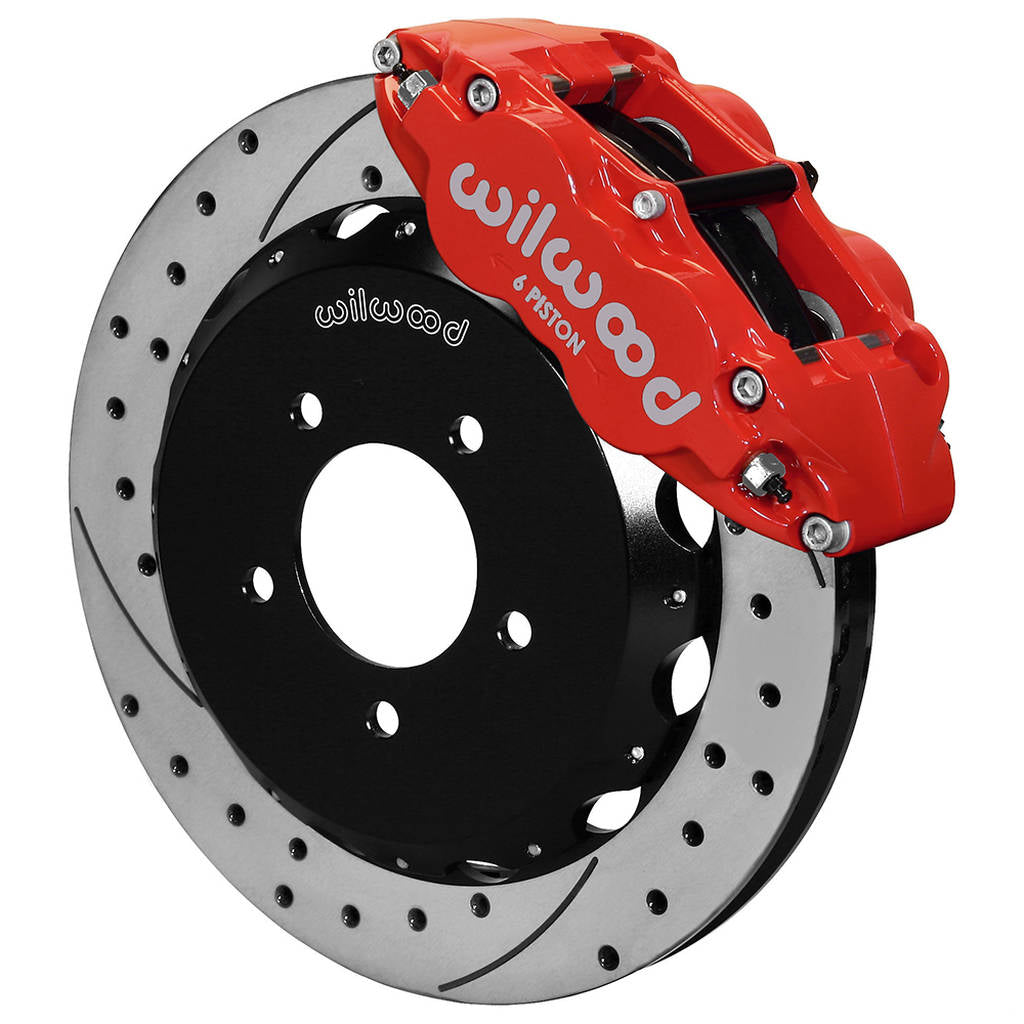 WILWOOD 140-12907-DR Комплект передніх гальм FNSL6R12.88" з перфорацією, червоний Photo-0 