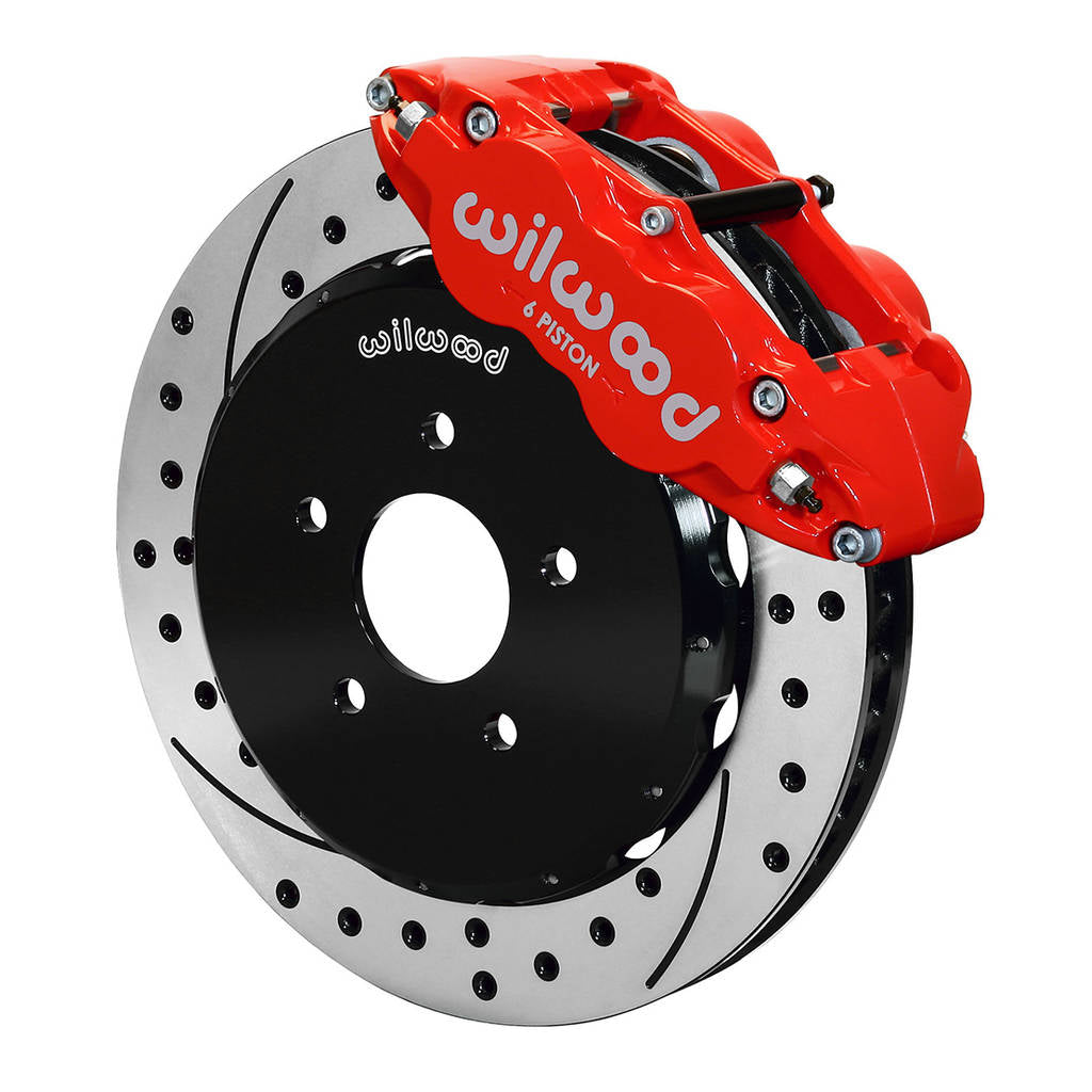 WILWOOD 140-11584-DR Комплект передніх гальм FNSL6R14.00" з перфорацією, червоний Photo-0 