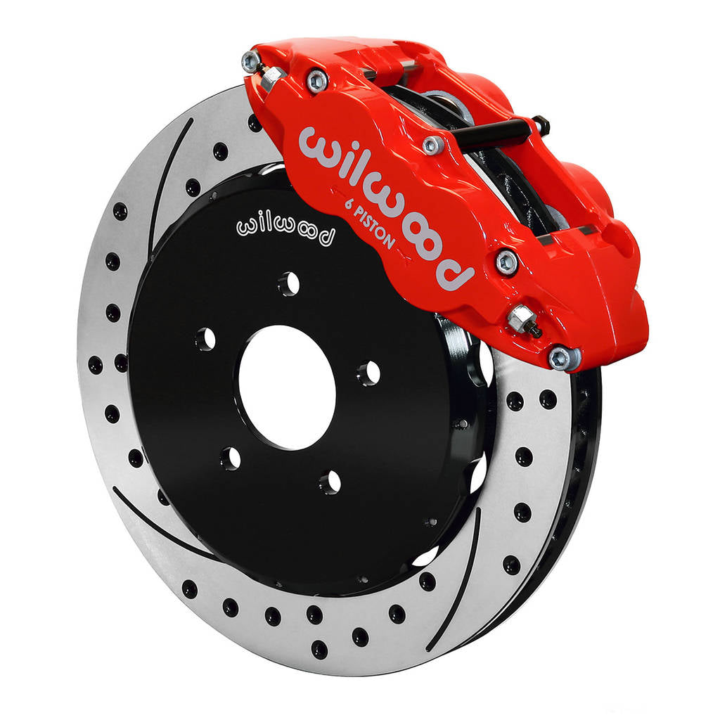 WILWOOD 140-11583-DR Комплект передніх гальм FNSL6R13.06" з перфорацією, червоний Photo-0 