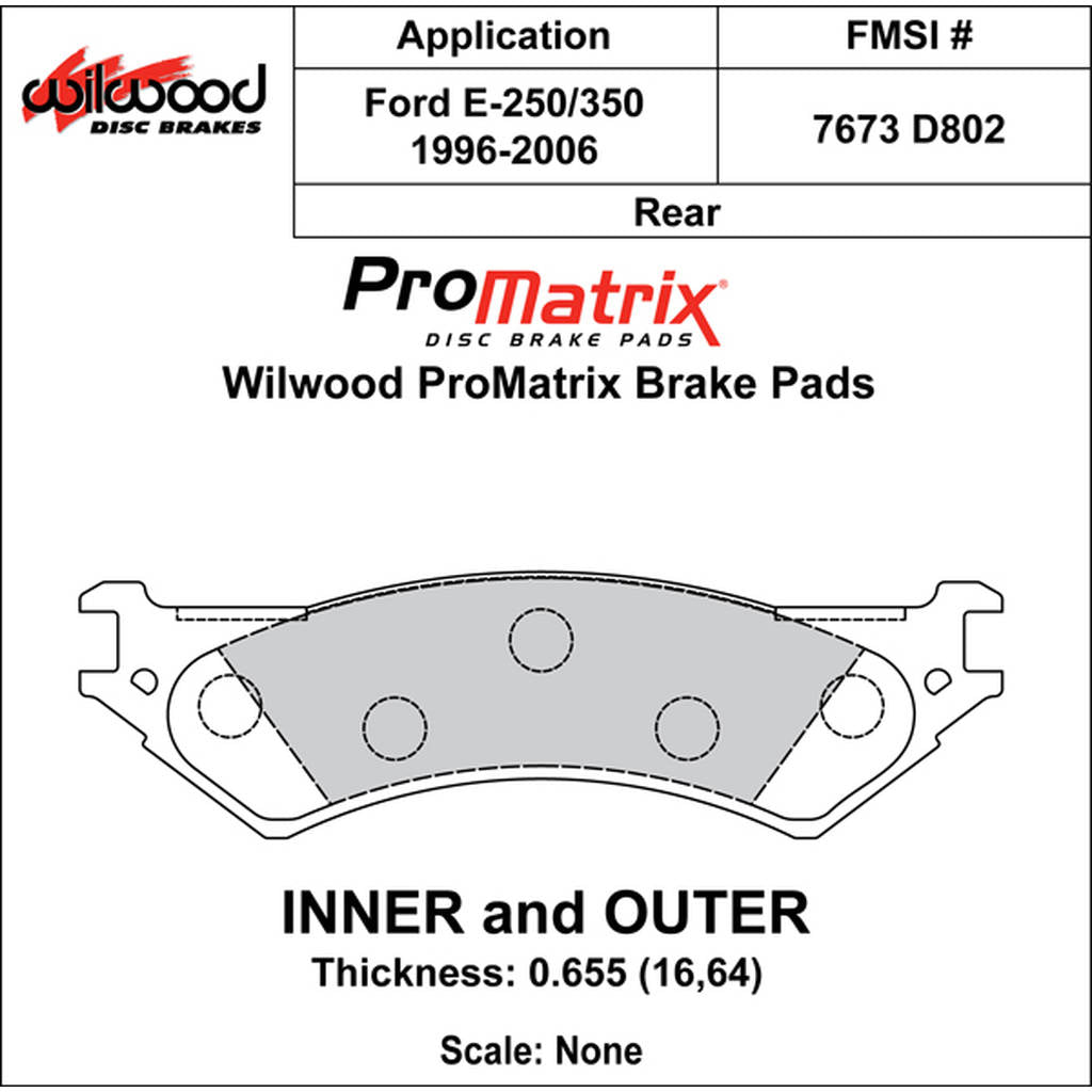 WILWOOD 150-D0802K Гальмівні колодки Promatrix, D802 Photo-0 