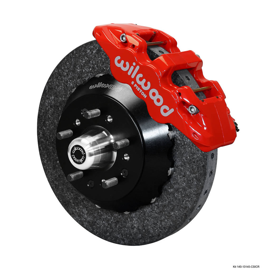 WILWOOD 140-13145-CSICR Комплект передніх гальм AERO6 14.00" C/SiC Rotor, червоний Photo-0 
