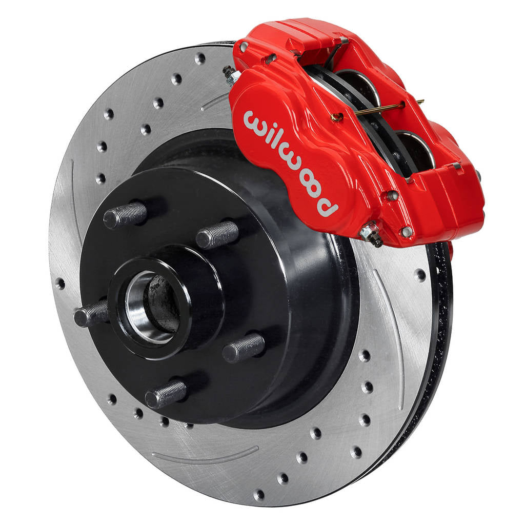 WILWOOD 140-13476-DR Комплект передніх гальм FDL-M 11.30" 1 PC Rotor&Hub, з перфорацією- червоний Photo-0 