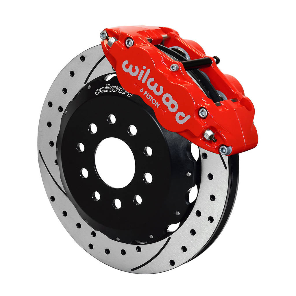 WILWOOD 140-9833-DR Комплект передніх гальм FNSL6R13.06" з перфорацією, червоний Photo-0 