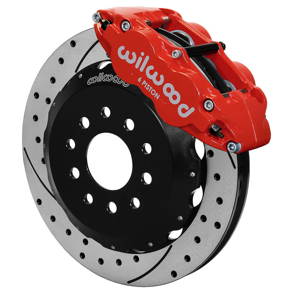 WILWOOD 140-8337-DR Комплект передніх гальм FNSL6R12.88" з перфорацією, червоний Photo-0 