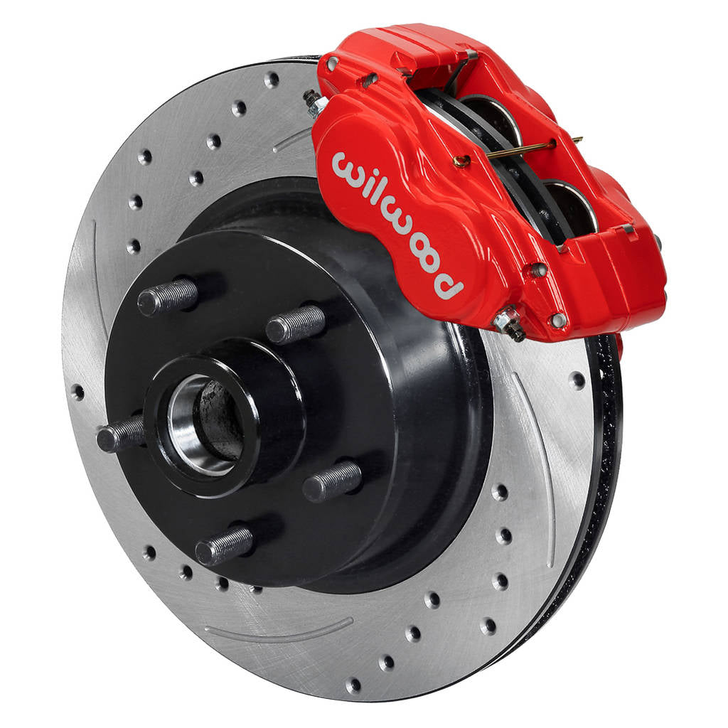 WILWOOD 140-13477-DR Комплект передніх гальм FDL-M 11.30" 1 PC Rotor&Hub, з перфорацією- червоний Photo-0 