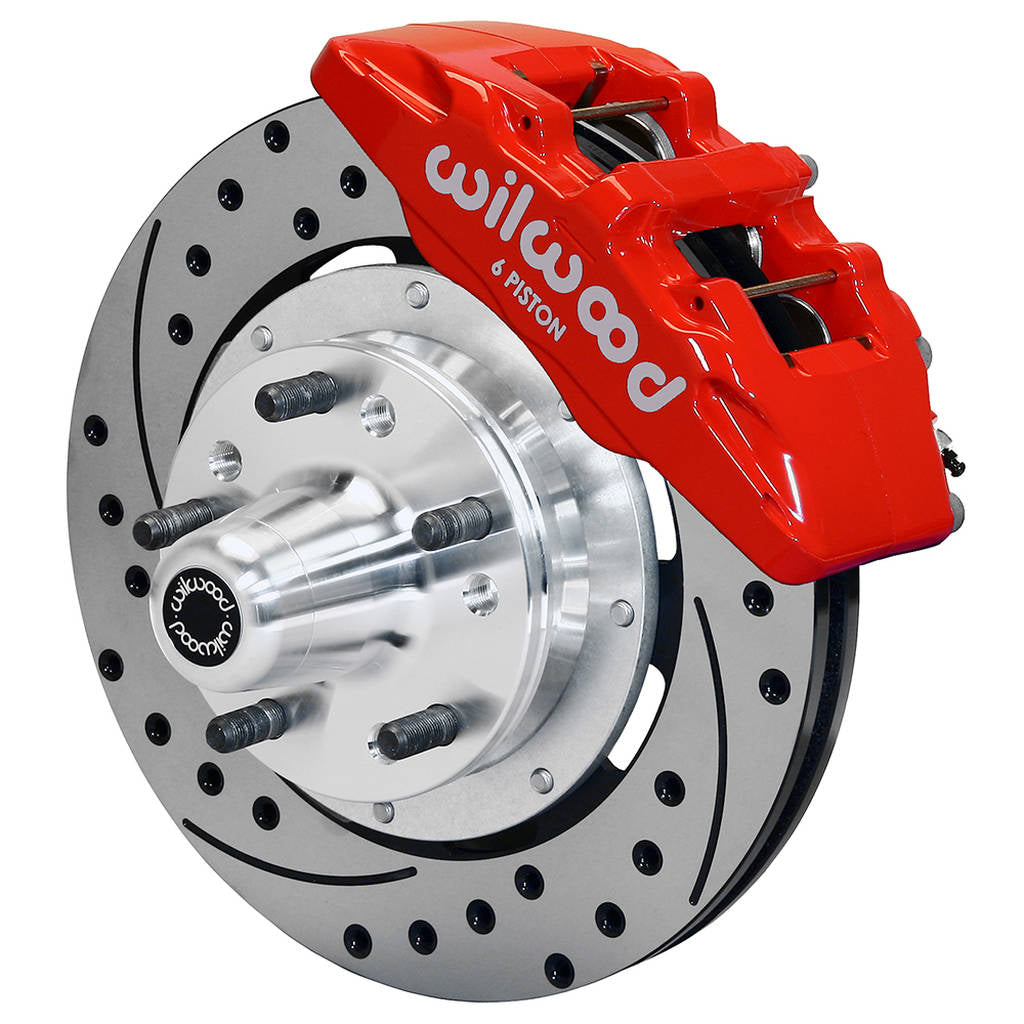 WILWOOD 140-12946-DR Комплект передніх гальм DP6A12.19" з перфорацією, червоні Photo-0 