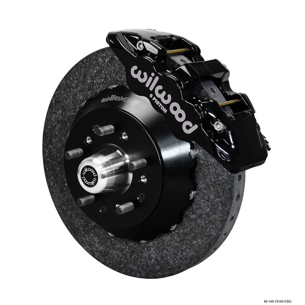 WILWOOD 140-13145-CSIC Комплект передніх гальм AERO6 14.00" C/SiC Rotor, чорний Photo-0 