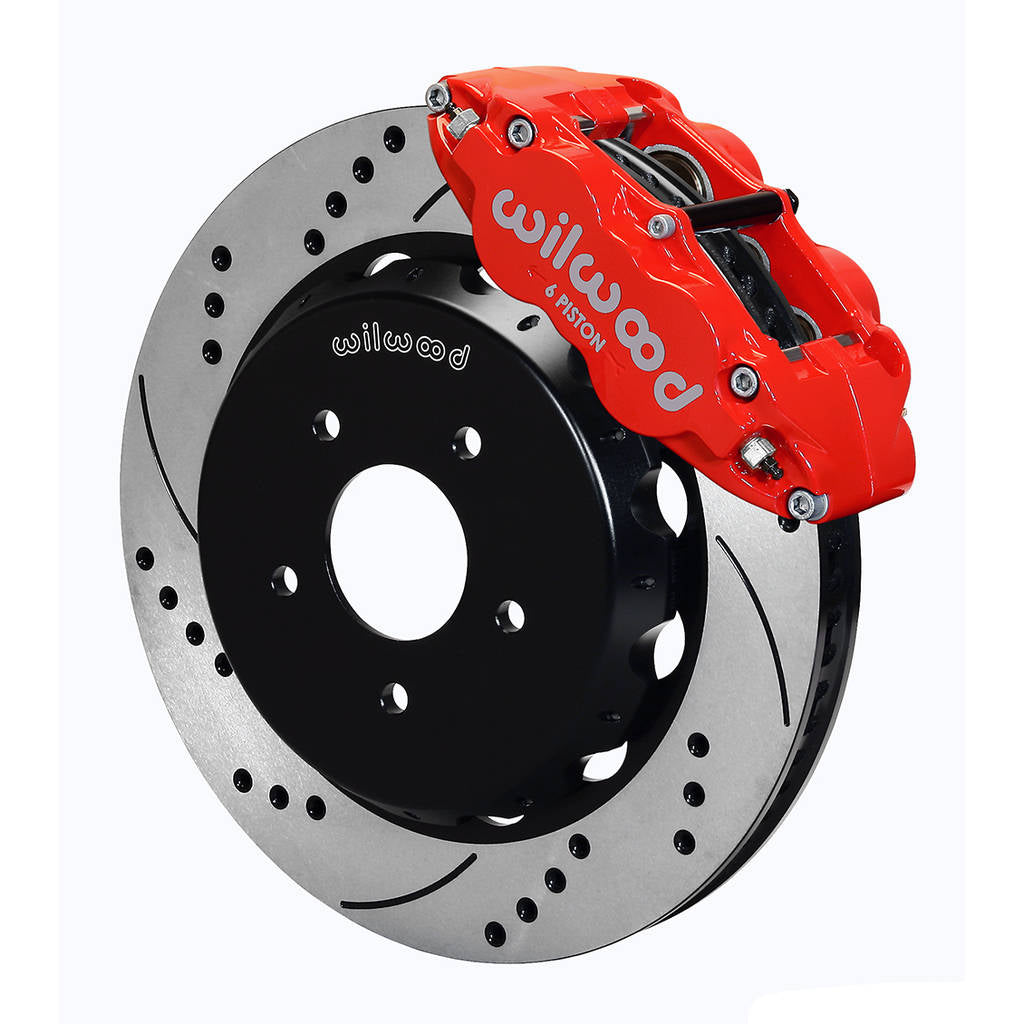 WILWOOD 140-15408-DR Комплект передніх гальм FNSL6R-DS14.00" з перфорацією, червоний Photo-0 