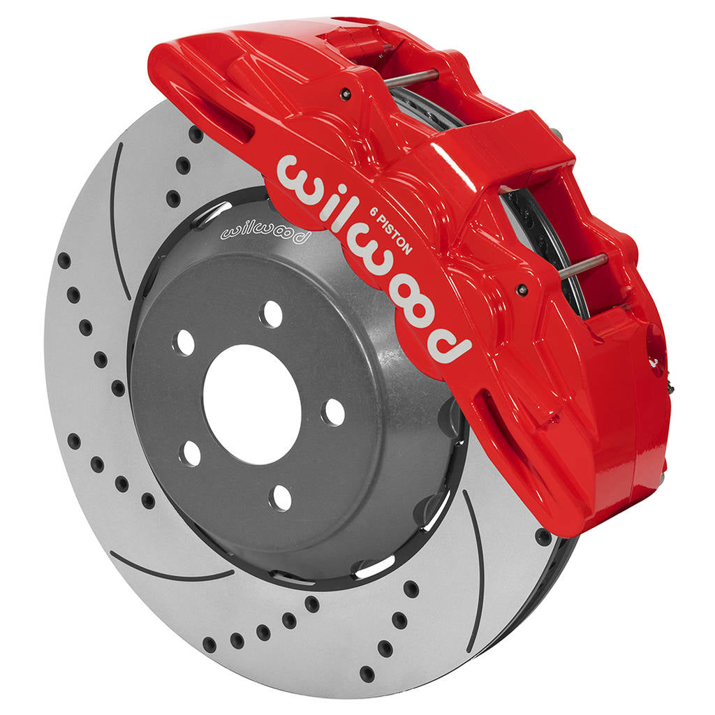 WILWOOD 140-14928-DR Комплект передніх гальм SX6R Dynamic 14.00, з перфорацією, червоний Photo-0 