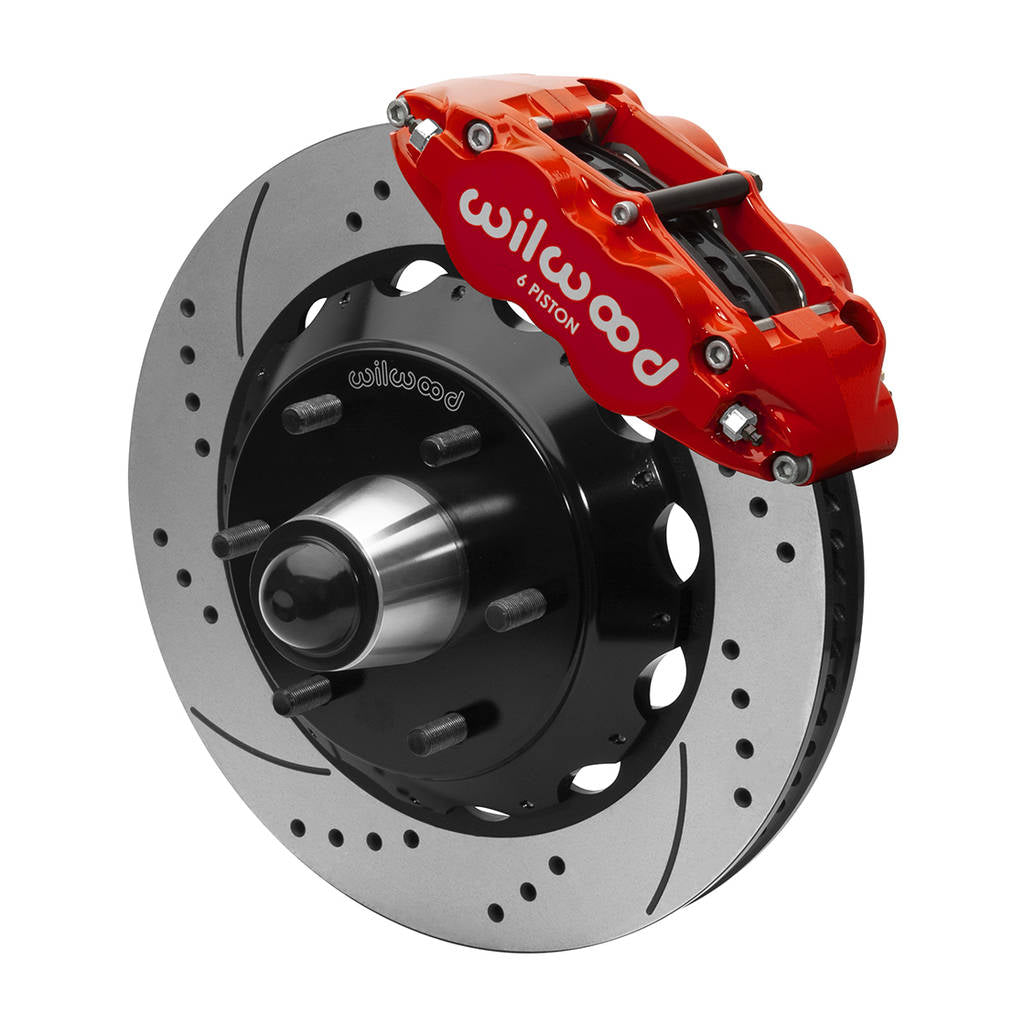 WILWOOD 140-15946-DR Комплект передніх гальм FNSL6R14.00" з перфорацією, червоні Photo-1 