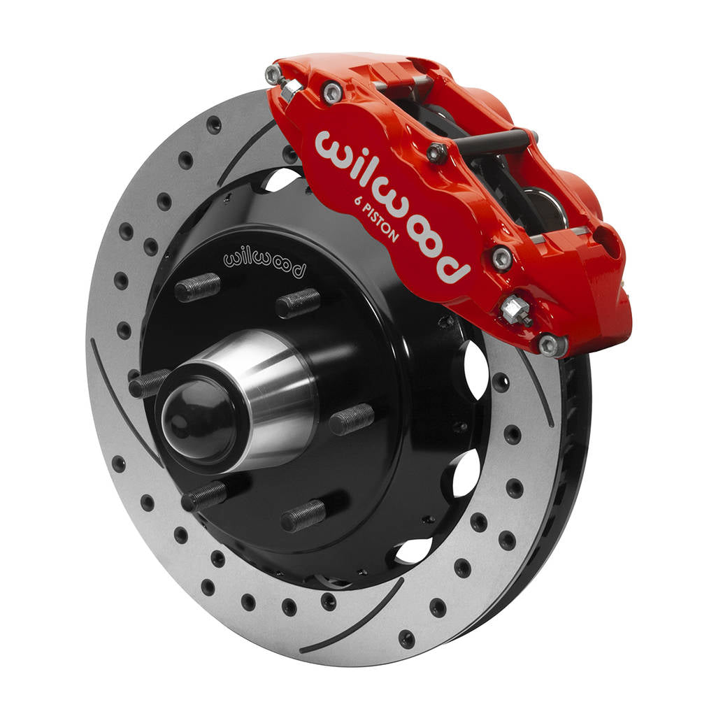 WILWOOD 140-15945-DR Комплект передніх гальм FNSL6R12.88" з перфорацією, червоні Photo-0 