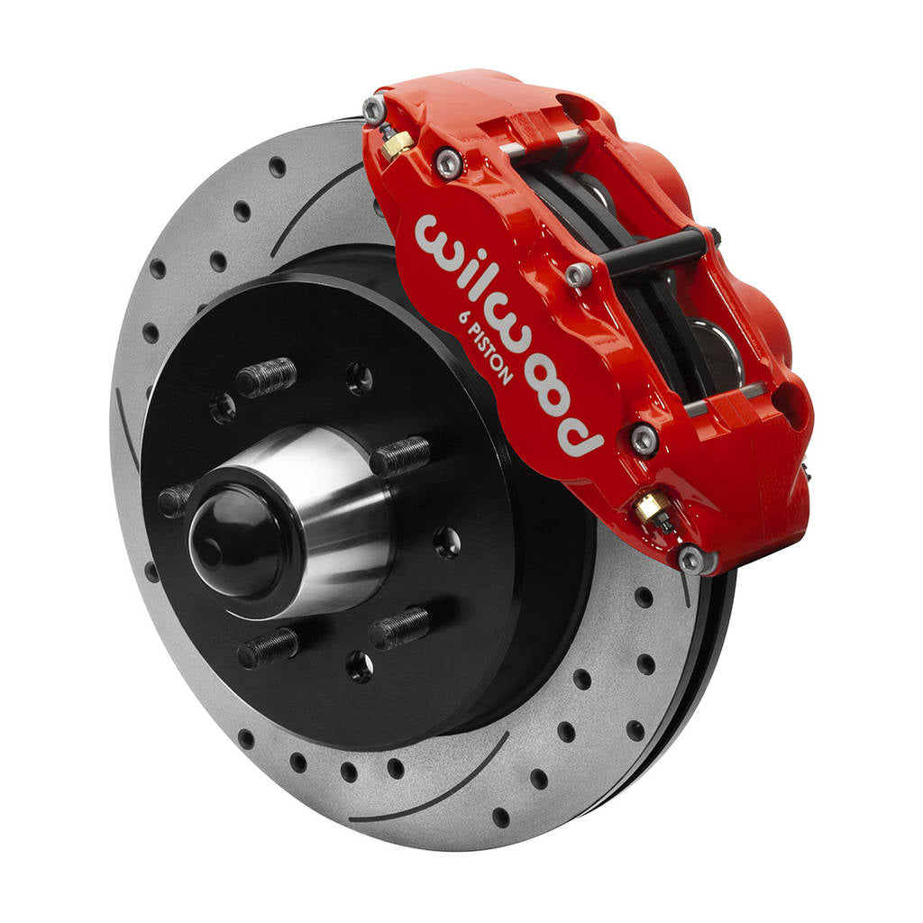 WILWOOD 140-15940-DR Комплект передніх гальм FNSL6R 12.19" 1 PC Rotor&Hub, з перфорацією червоний Photo-1 