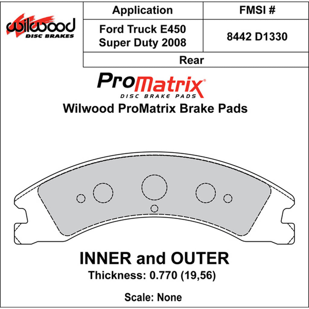 WILWOOD 150-D1330K Гальмівні колодки Promatrix, D1330 Photo-0 