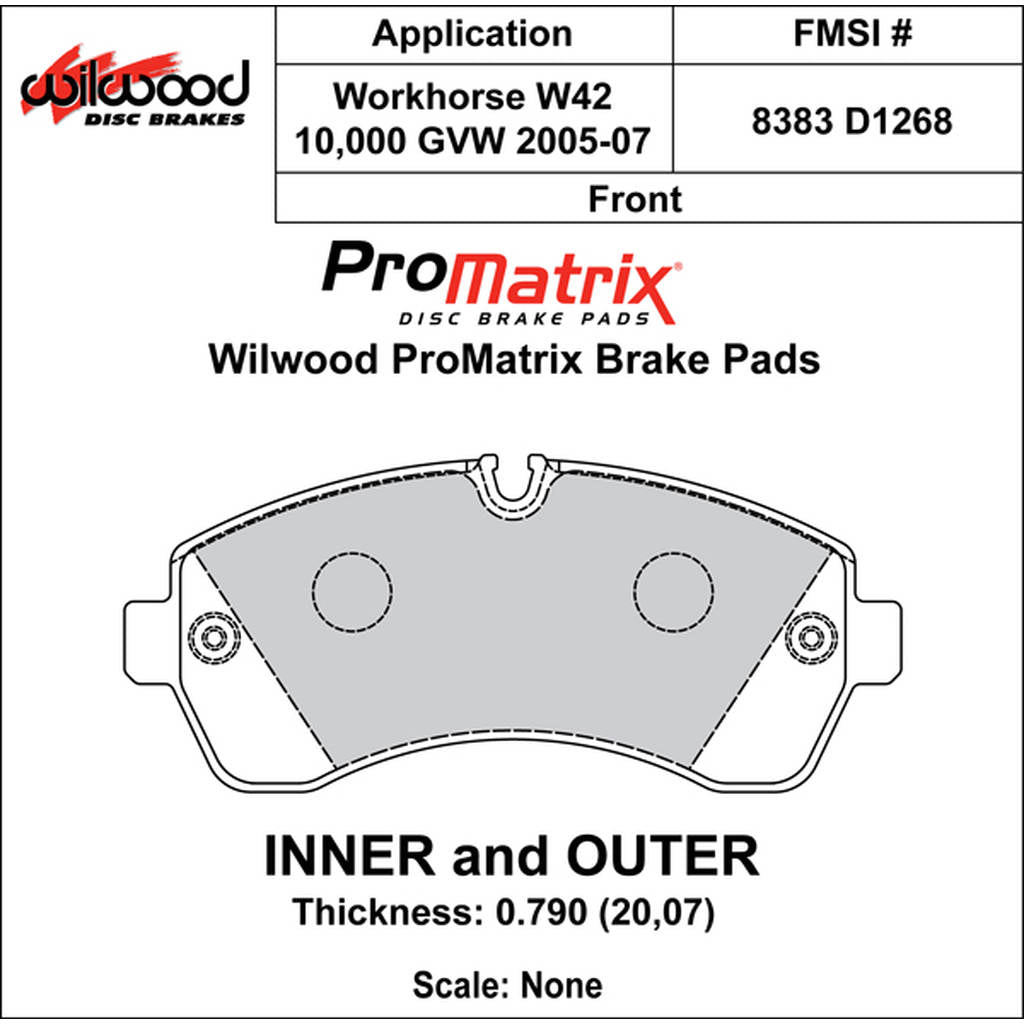 WILWOOD 150-D1268K Гальмівні колодки Promatrix, D1268 Photo-0 