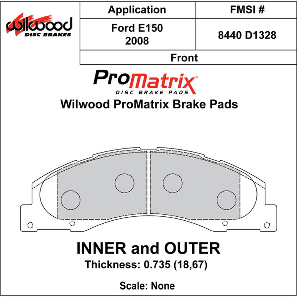 WILWOOD 150-D1328K Гальмівні колодки Promatrix, D1328 Photo-0 