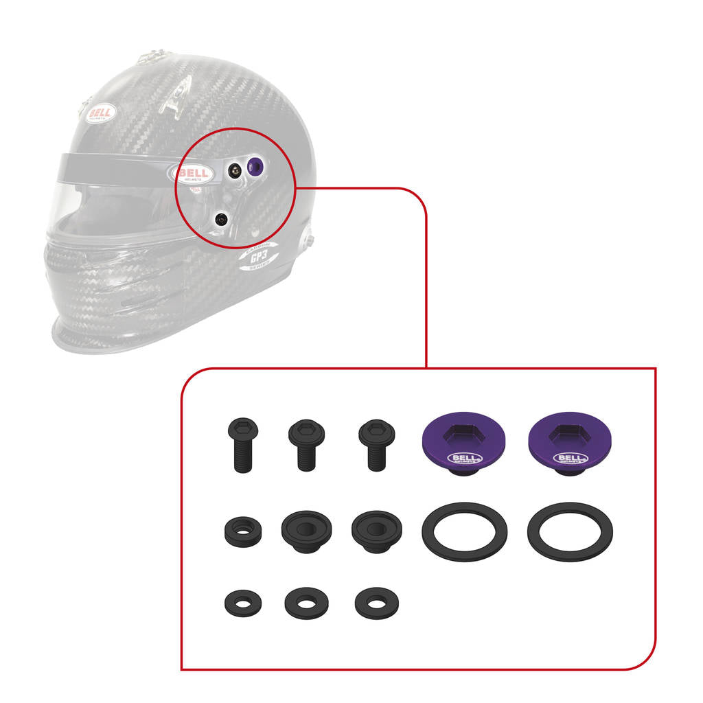 BELL 2020006 Комплект кріплення для візорів SE03/SE05 PIVOT KIT & SCREWS, фіолетовий Photo-5 