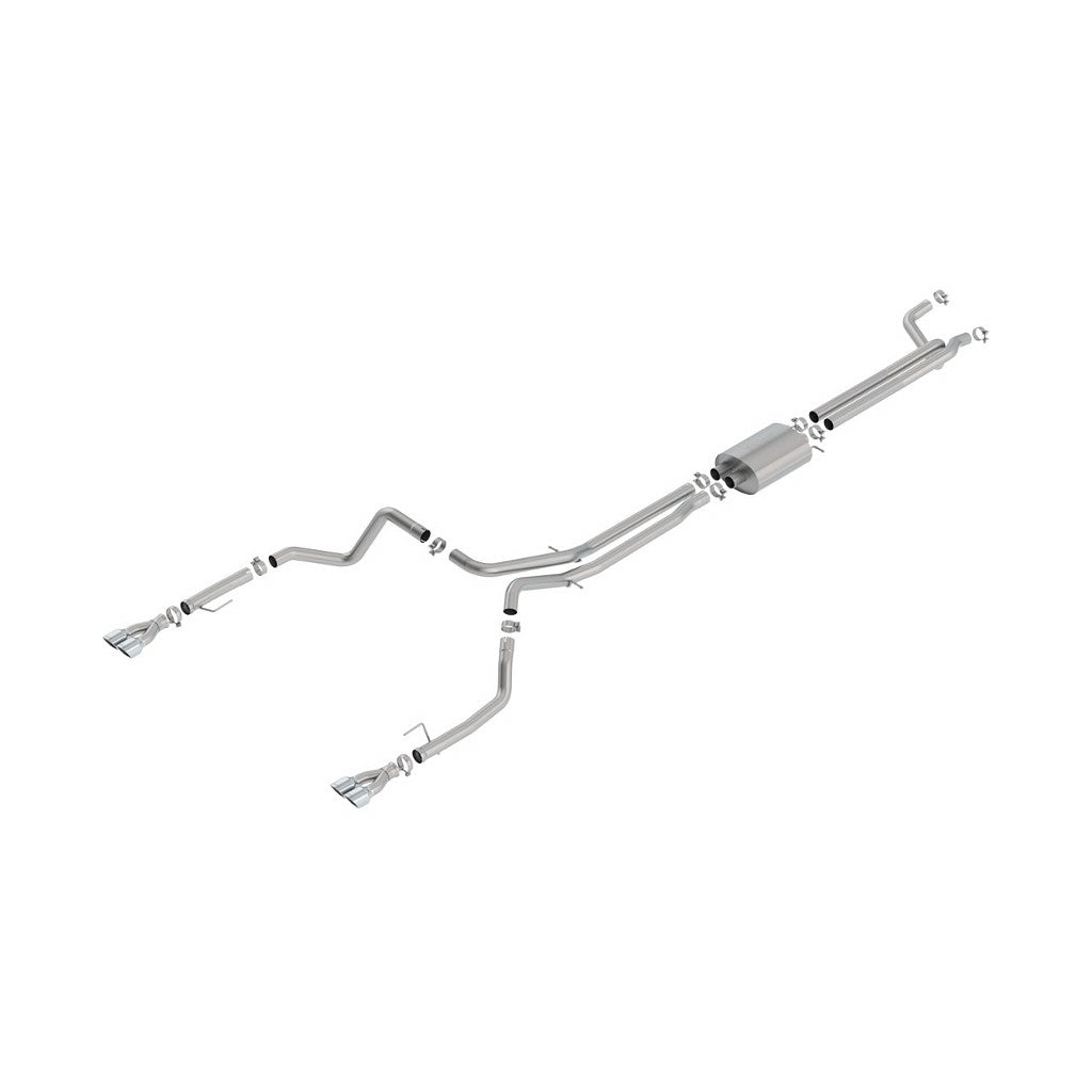 BORLA 140785 Вихлопна система Cat-Back S-TYPE CC SB EC STB (147"WB) 4DR 2.75 дюйма для Chevrolet Silverado/ GMC Sierra 1500 6.2L V8 AT 2+4WD '19-'21 Photo-0 
