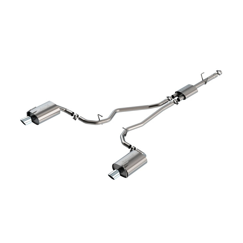 BORLA 140825 Вихлопна система Cat-Back S-TYPE 2.25 дюйма S RD RL AC SR Наконечник: 4 дюйма RD X 8.0 дюйма для FORD EXPLORER LIMITED 2.3L i4 AT 2+4WD 4DR '20-'21 Photo-0 