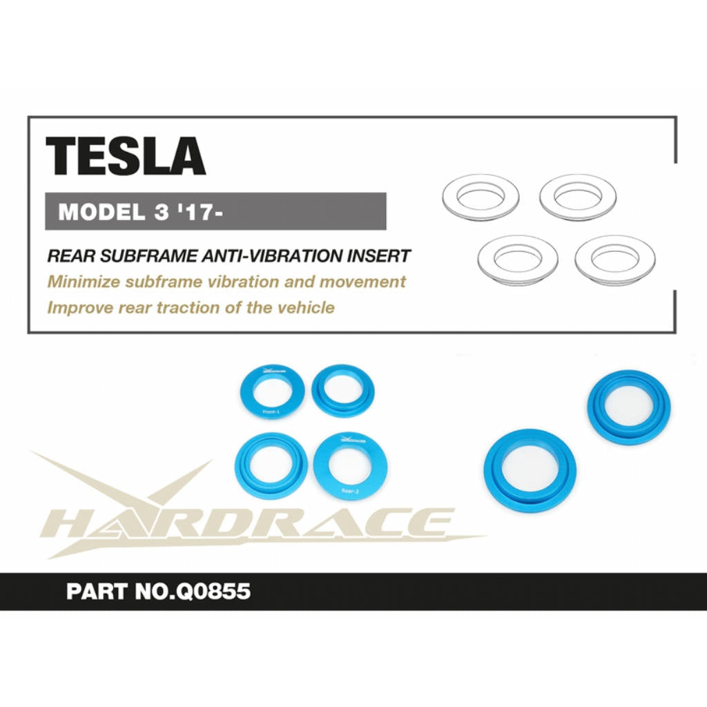 HARDRACE Q0855 Антивібраційна вставка для заднього підрамника TESLA Model 3 2017- Photo-2 