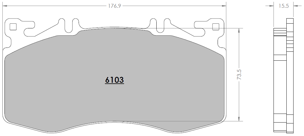 PFC 6103.01.00.44 гальмівні колодки передні RACE 01 CMPD 16mm для MERCEDES-Benz AMG A45S W177 / CLA45 C118 / X118 / GLA45 H247 Photo-1 