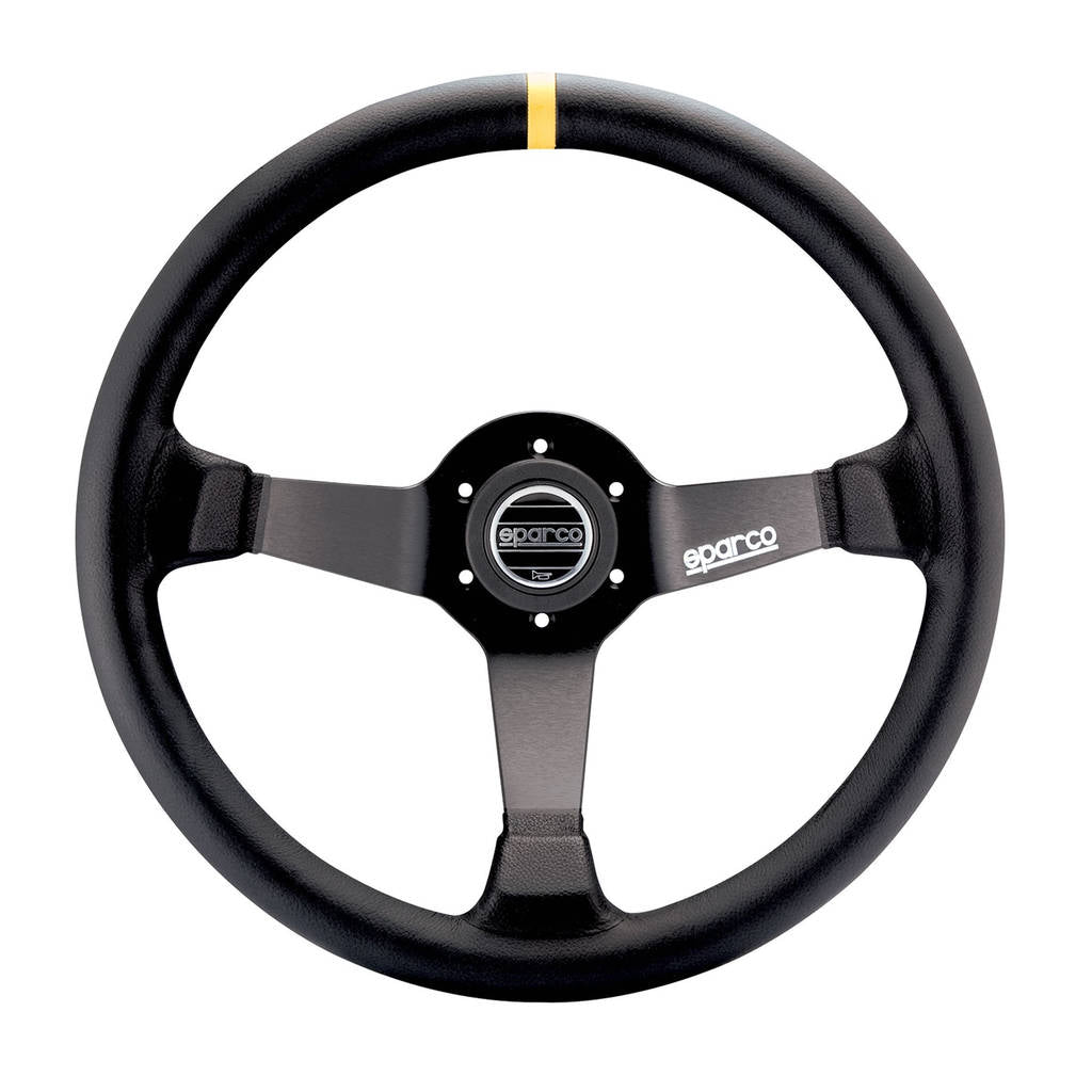 SPARCO 015R345MLN Кермо R345, шкіра, чорний, діам.350мм, виліт 63мм Photo-0 