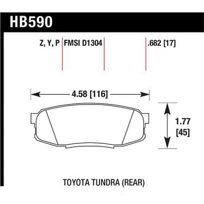 HAWK HB590P.682 SuperDuty задні для TOYOTA LC200/SEQUOIA/TUNDRA/LEXUS LX570/MMC Pajero 4 Photo-1 